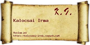 Kalocsai Irma névjegykártya