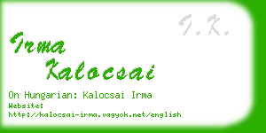 irma kalocsai business card